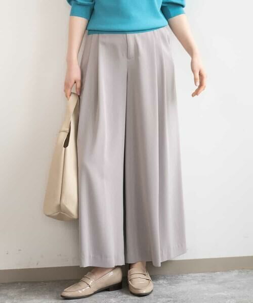 OFUON / オフオン その他パンツ | ストレッチ2タックワイドパンツ/UVカット/接触冷感/洗濯機で洗える/セットアップ可（モカベージュ）