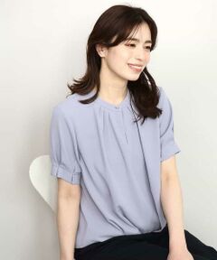 OFUON / オフオン シャツ・ブラウス | フロントタックジョーゼットブラウス/接触冷感/UVカット/洗濯機で洗える/WEB限定サイズあり