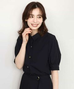 OFUON / オフオン シャツ・ブラウス | 衿付きタックスリーブシャツブラウス/接触冷感/UVカット/洗える/WEB限定サイズあり/セットアップ可