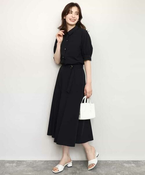 OFUON / オフオン シャツ・ブラウス | 衿付きタックスリーブシャツブラウス/接触冷感/UVカット/洗える/WEB限定サイズあり/セットアップ可 | 詳細16