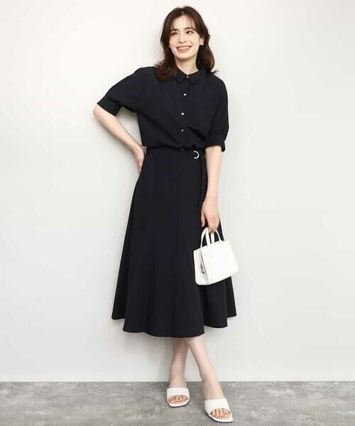 OFUON / オフオン シャツ・ブラウス | 衿付きタックスリーブシャツブラウス/接触冷感/UVカット/洗える/WEB限定サイズあり/セットアップ可 | 詳細17