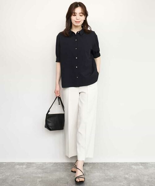 OFUON / オフオン シャツ・ブラウス | 衿付きタックスリーブシャツブラウス/接触冷感/UVカット/洗える/WEB限定サイズあり/セットアップ可 | 詳細6