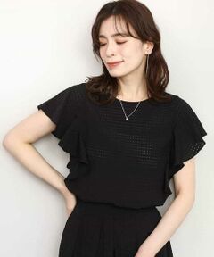 OFUON / オフオン シャツ・ブラウス | シアーチェックフリルブラウス/洗える/WEB限定サイズあり/セットアップ可