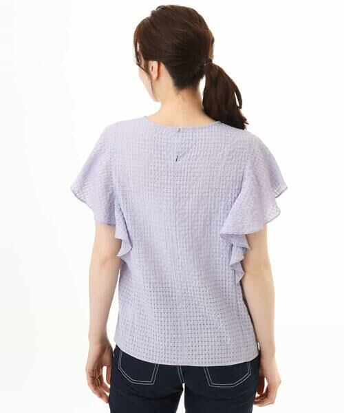 OFUON / オフオン シャツ・ブラウス | シアーチェックフリルブラウス/洗える/WEB限定サイズあり/セットアップ可 | 詳細17
