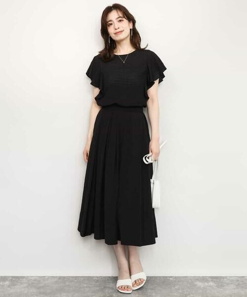 OFUON / オフオン シャツ・ブラウス | シアーチェックフリルブラウス/洗える/WEB限定サイズあり/セットアップ可 | 詳細9