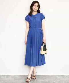 OFUON / オフオン ロング・マキシ丈ワンピース | フロントボタンベルト付きワンピース/洗える/WEB限定