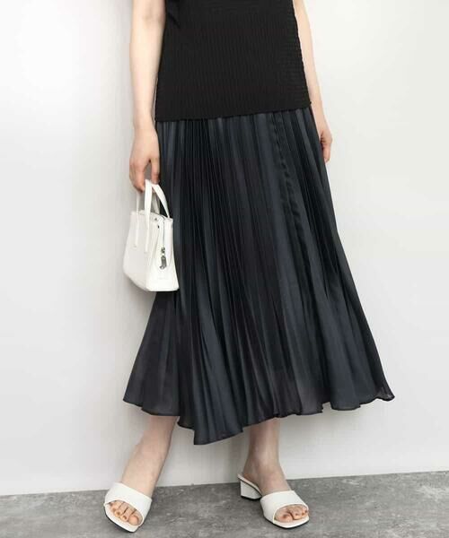 OFUON / オフオン ロング・マキシ丈スカート | シアープリーツロングスカート/洗える | 詳細1