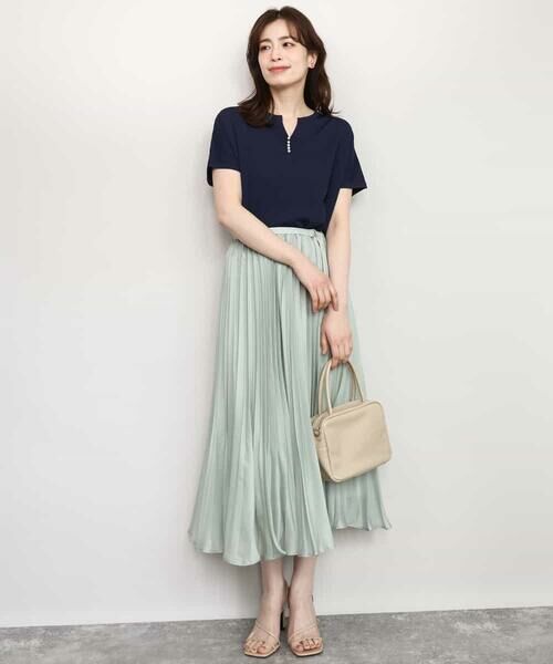 OFUON / オフオン ロング・マキシ丈スカート | シアープリーツロングスカート/洗える | 詳細12
