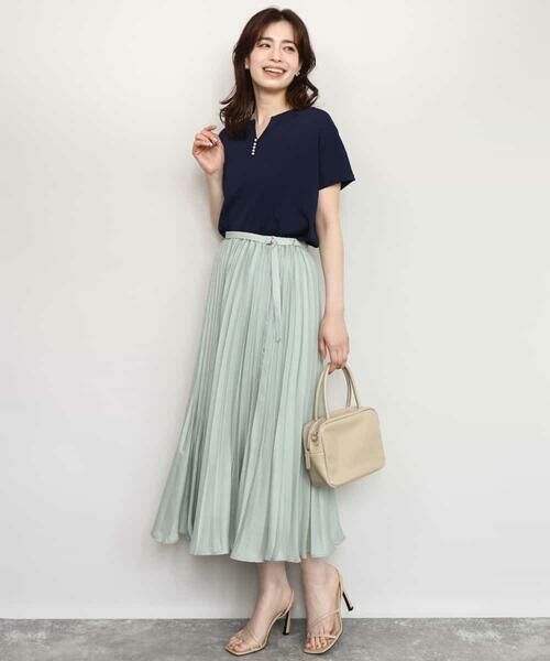 OFUON / オフオン ロング・マキシ丈スカート | シアープリーツロングスカート/洗える | 詳細13