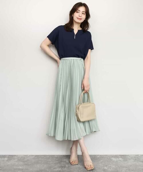 OFUON / オフオン ロング・マキシ丈スカート | シアープリーツロングスカート/洗える | 詳細14