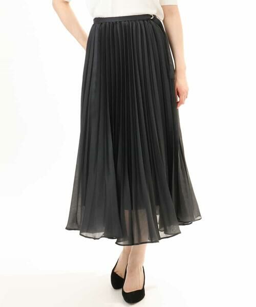 OFUON / オフオン ロング・マキシ丈スカート | シアープリーツロングスカート/洗える | 詳細23