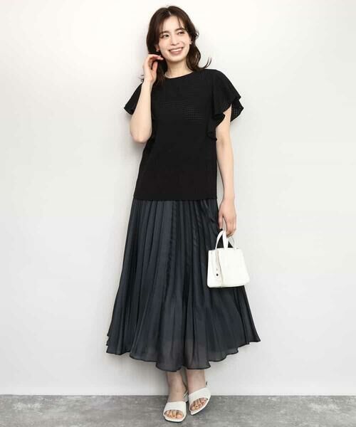 OFUON / オフオン ロング・マキシ丈スカート | シアープリーツロングスカート/洗える | 詳細4