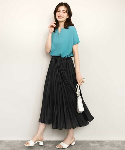 OFUON / オフオン ロング・マキシ丈スカート | シアープリーツロングスカート/洗える | 詳細6