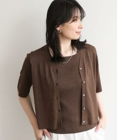 OFUON / オフオン カーディガン・ボレロ | スパークナイロン半袖ニットカーディガン/洗える/アンサンブル対応/WEB限定サイズあり