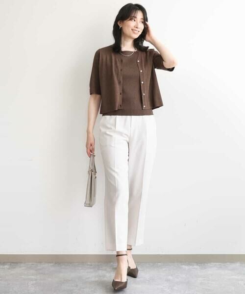 OFUON / オフオン カーディガン・ボレロ | スパークナイロン半袖ニットカーディガン/洗える/アンサンブル対応/WEB限定サイズあり | 詳細15