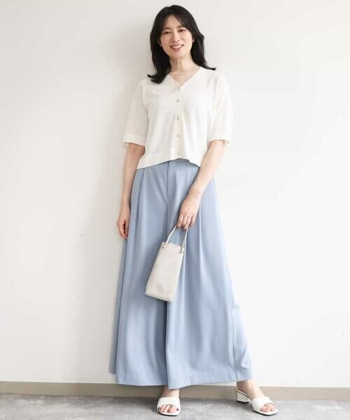 OFUON / オフオン カーディガン・ボレロ | スパークナイロン半袖ニットカーディガン/洗える/アンサンブル対応/WEB限定サイズあり | 詳細2