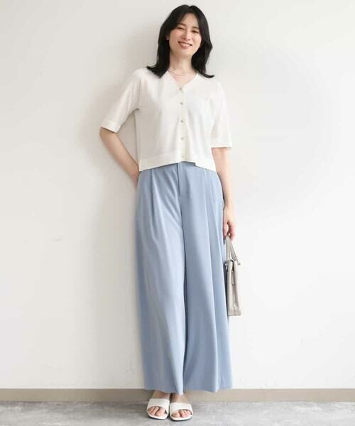 OFUON / オフオン カーディガン・ボレロ | スパークナイロン半袖ニットカーディガン/洗える/アンサンブル対応/WEB限定サイズあり | 詳細4