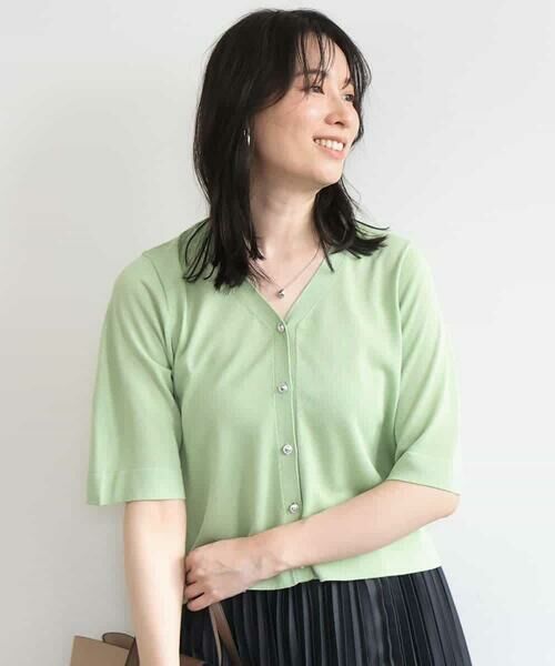 OFUON / オフオン カーディガン・ボレロ | スパークナイロン半袖ニットカーディガン/洗える/アンサンブル対応/WEB限定サイズあり | 詳細5