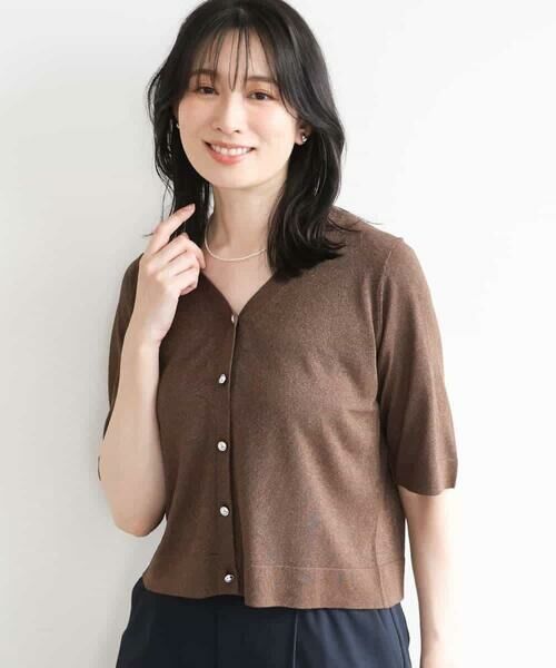 OFUON / オフオン カーディガン・ボレロ | スパークナイロン半袖ニットカーディガン/洗える/アンサンブル対応/WEB限定サイズあり | 詳細9