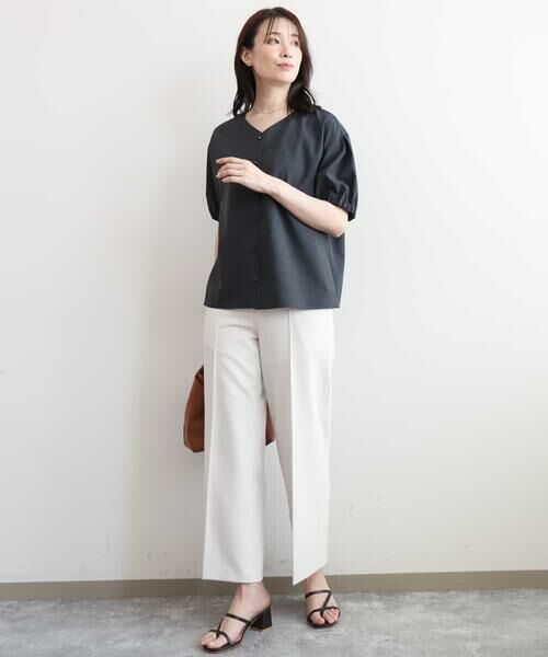 OFUON / オフオン シャツ・ブラウス | パフスリーブVネックブラウス/UVカット/洗濯機で洗える/WEB限定サイズあり/セットアップ対応可 | 詳細11