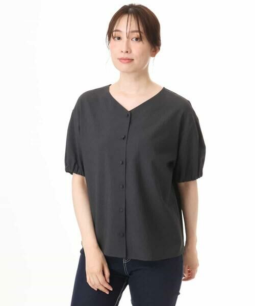OFUON / オフオン シャツ・ブラウス | パフスリーブVネックブラウス/UVカット/洗濯機で洗える/WEB限定サイズあり/セットアップ対応可 | 詳細13