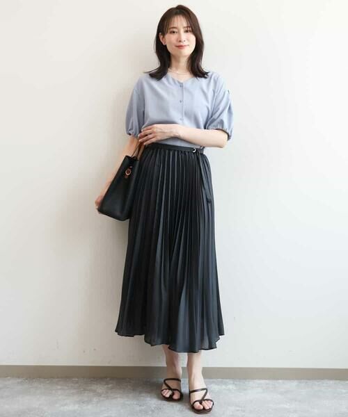OFUON / オフオン シャツ・ブラウス | パフスリーブVネックブラウス/UVカット/洗濯機で洗える/WEB限定サイズあり/セットアップ対応可 | 詳細5