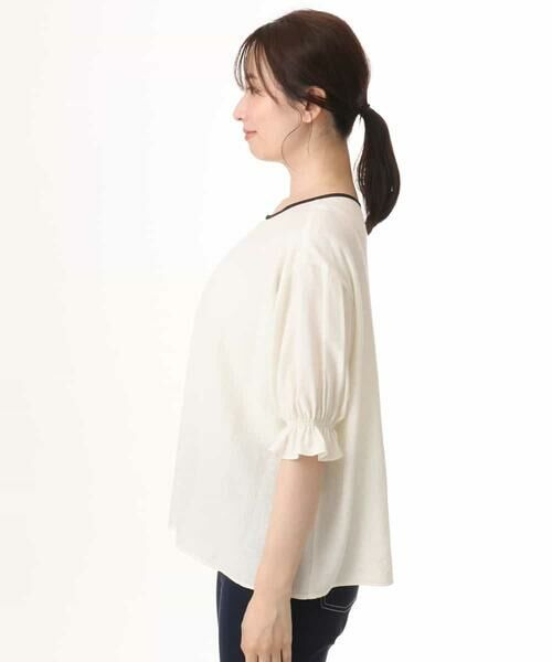 OFUON / オフオン シャツ・ブラウス | 配色パイピング楊柳ブラウス/洗える/WEB限定サイズあり | 詳細8