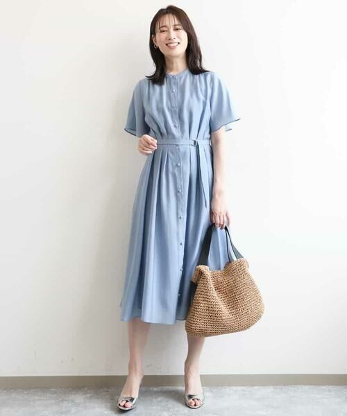 OFUON / オフオン ロング・マキシ丈ワンピース | シアータッチベルト付きワンピース/洗える/WEB限定サイズあり | 詳細2