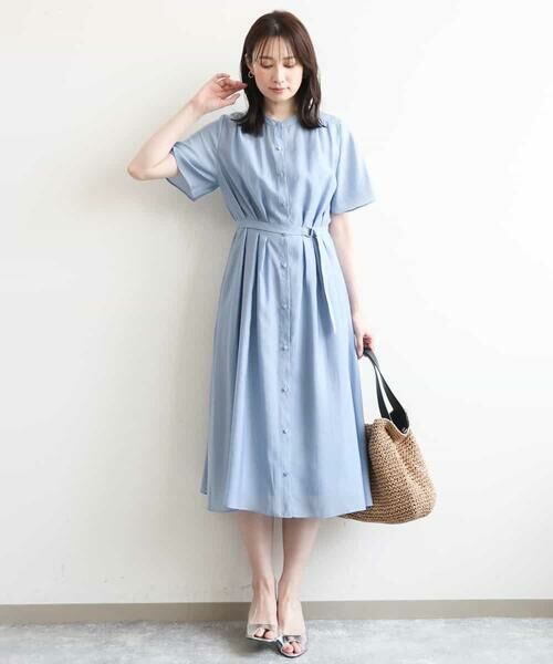 OFUON / オフオン ロング・マキシ丈ワンピース | シアータッチベルト付きワンピース/洗える/WEB限定サイズあり | 詳細3