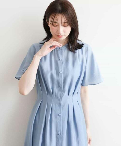 OFUON / オフオン ロング・マキシ丈ワンピース | シアータッチベルト付きワンピース/洗える/WEB限定サイズあり（ライトブルー）