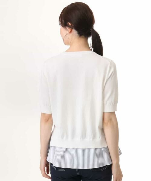 OFUON / オフオン ニット・セーター | レイヤード風ストライプ切替ニットプルオーバー/UVカット/接触冷感/洗える/WEB限定サイズあり | 詳細12