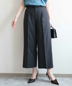 OFUON / オフオン ショート・ハーフ・半端丈パンツ | 共布ベルト付きワンタックワイドパンツ/UVカット/洗濯機で洗える/セットアップ対応可