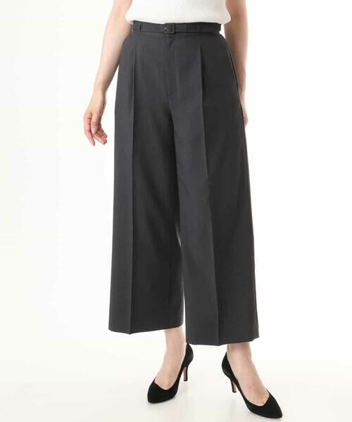OFUON / オフオン ショート・ハーフ・半端丈パンツ | 共布ベルト付きワンタックワイドパンツ/UVカット/洗濯機で洗える/セットアップ対応可 | 詳細23