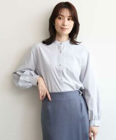 OFUON / オフオン シャツ・ブラウス | オンブレーチェック2WAYブラウス/洗濯機で洗える/WEB限定サイズあり