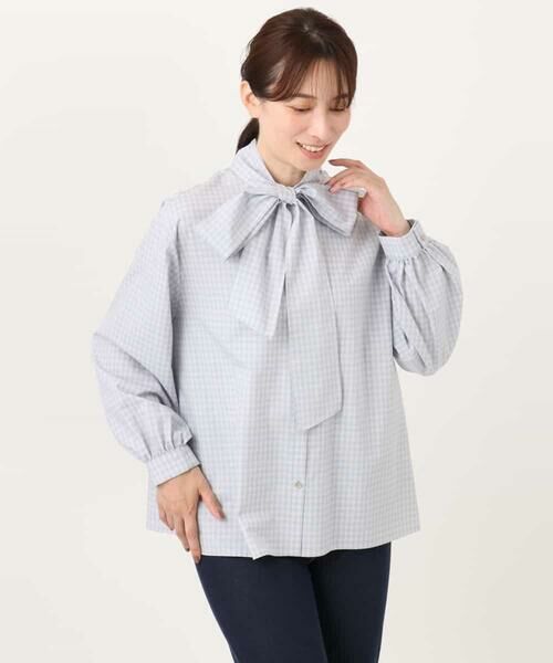 OFUON / オフオン シャツ・ブラウス | オンブレーチェック2WAYブラウス/洗濯機で洗える/WEB限定サイズあり | 詳細18