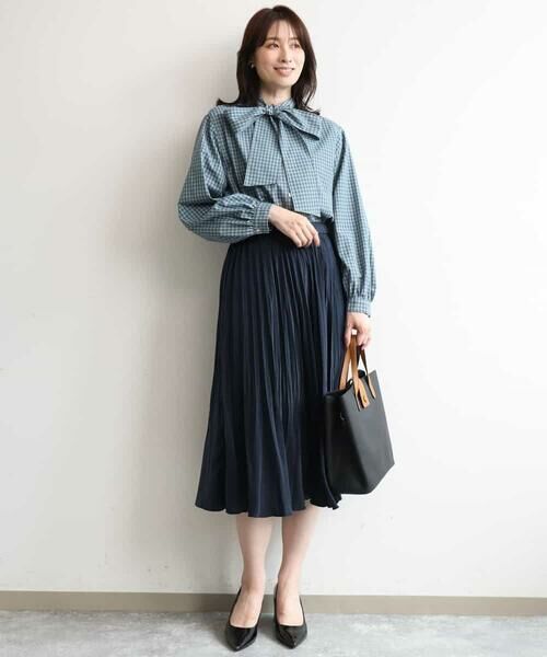 OFUON / オフオン シャツ・ブラウス | オンブレーチェック2WAYブラウス/洗濯機で洗える/WEB限定サイズあり | 詳細3