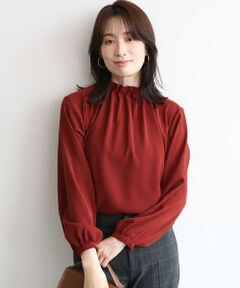 OFUON / オフオン シャツ・ブラウス | ハイネックジョーゼットブラウス/洗濯機で洗える/WEB限定サイズあり/接触冷感