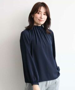 OFUON / オフオン シャツ・ブラウス | ハイネックジョーゼットブラウス/洗濯機で洗える/WEB限定サイズあり/接触冷感