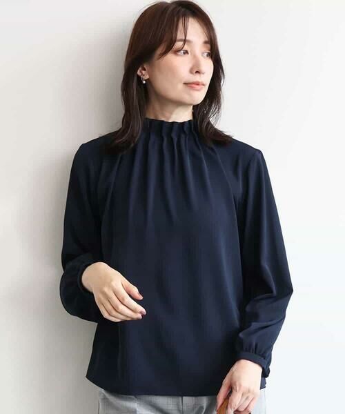 OFUON / オフオン シャツ・ブラウス | ハイネックジョーゼットブラウス/洗濯機で洗える/WEB限定サイズあり/接触冷感 | 詳細13