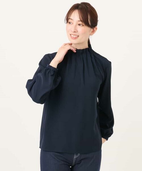 OFUON / オフオン シャツ・ブラウス | ハイネックジョーゼットブラウス/洗濯機で洗える/WEB限定サイズあり/接触冷感 | 詳細17