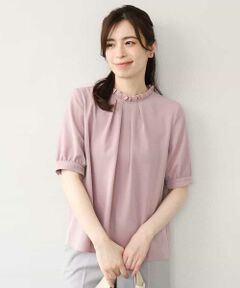 OFUON / オフオン シャツ・ブラウス | フリルネックジョーゼットブラウス/洗濯機で洗える/WEB限定サイズあり
