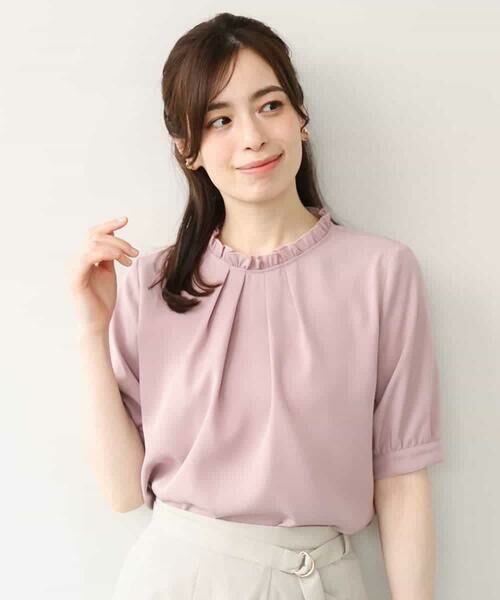 OFUON / オフオン シャツ・ブラウス | フリルネックジョーゼットブラウス/洗濯機で洗える/WEB限定サイズあり | 詳細12