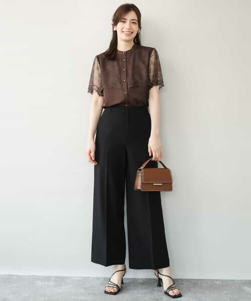 OFUON / オフオン シャツ・ブラウス | レース切替半袖ブラウス/UVカット/接触冷感/洗濯機で洗える/WEB限定サイズあり | 詳細13