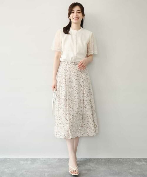 OFUON / オフオン シャツ・ブラウス | レース切替半袖ブラウス/UVカット/接触冷感/洗濯機で洗える/WEB限定サイズあり | 詳細3