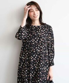 OFUON / オフオン ロング・マキシ丈ワンピース | レオパードフラワーワンピース/洗濯機で洗える/WEB限定サイズあり