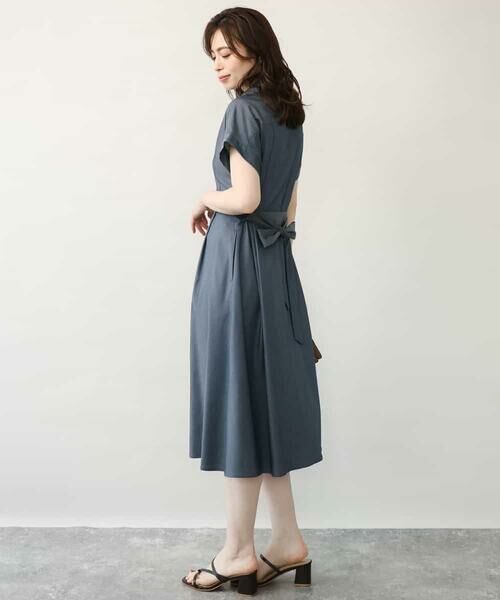 OFUON / オフオン ロング・マキシ丈ワンピース | シャンブレーシャツワンピース/洗える/WEB限定 | 詳細3