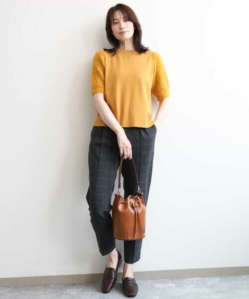 OFUON / オフオン その他パンツ | [名品シリーズ]ストレッチテーパードパンツ（無地・チェック）/洗濯機で洗える | 詳細5