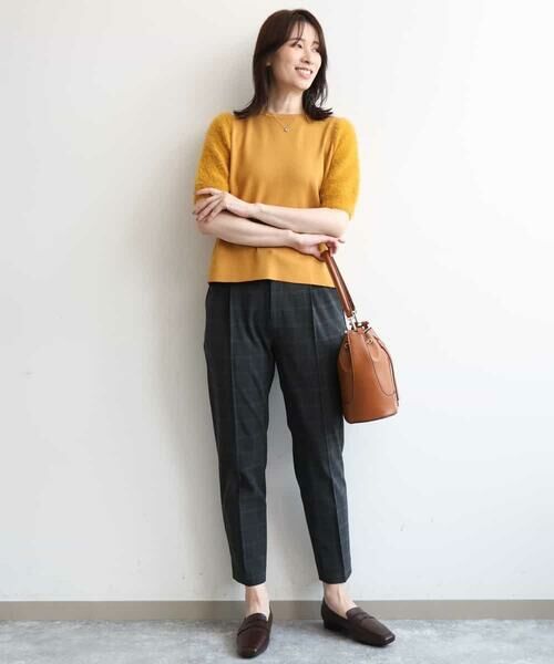 OFUON / オフオン その他パンツ | [名品シリーズ]ストレッチテーパードパンツ（無地・チェック）/洗濯機で洗える | 詳細6