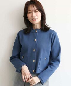 OFUON / オフオン カーディガン・ボレロ | レースディテールニットジャケット/洗える/WEB限定サイズあり