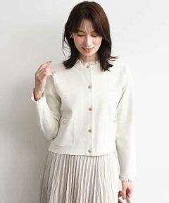 OFUON / オフオン カーディガン・ボレロ | レースディテールニットジャケット/洗える/WEB限定サイズあり